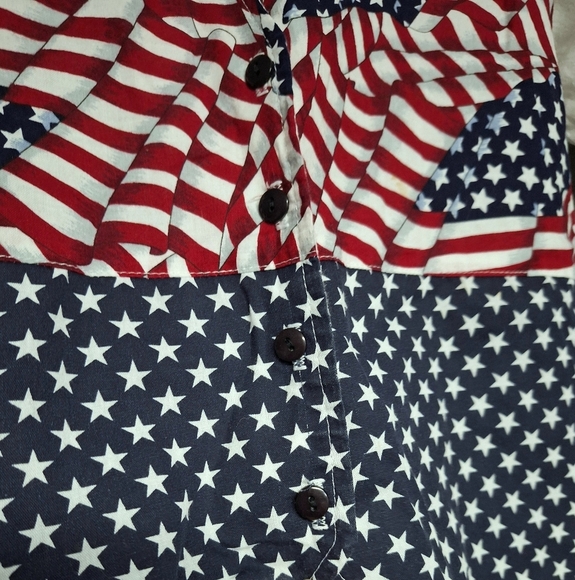 Vintage Tapestry Made in USA Womens American Flag Top T-Shirt Vest Attached - Picture 4 of 15